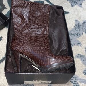 Cole Haan Brown Snakeskin Pattern Boots